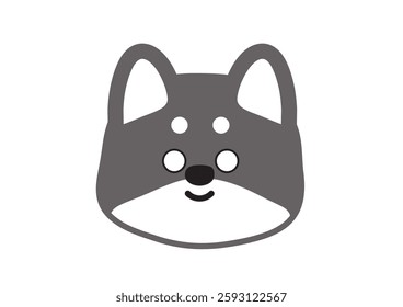 Simple Shiba Inu Illustration Freezing with a Smile