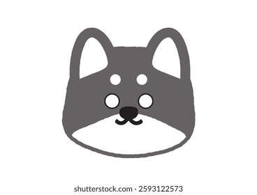 Simple Shiba Inu Illustration Freezing with a Smile