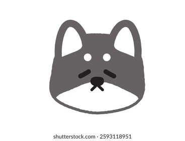 Simple Shiba Inu Illustration Looking Gloomy