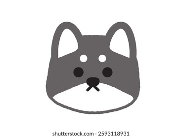 Simple Shiba Inu Illustration with a Neutral Expression