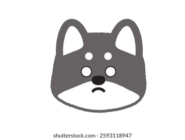 Simple Shiba Inu Illustration Slightly Angry