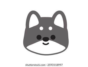 Simple Shiba Inu Illustration Smiling Happily