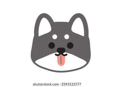 Simple Shiba Inu Illustration with Tongue Out