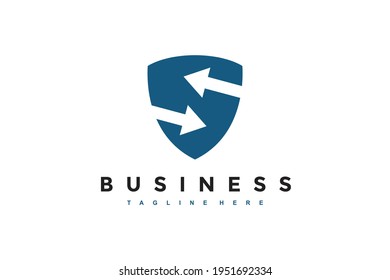 the simple shield arrow logo