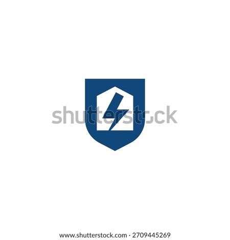 simple shield bolt house logo