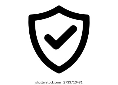 Escudo simple con el símbolo de marca de verificación que significa seguridad, protección y concepto de seguridad.