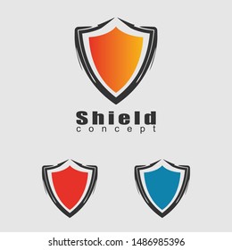 Simple shield concept logo vector design