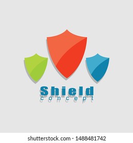 Simple shield concept logo vector design