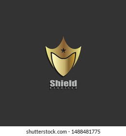 Simple shield concept logo vector design