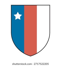 A simple shield design with the colors and star pattern of the national flag of chile