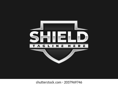 the simple shield emblem logo	