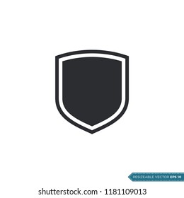 simple shield icon logo template Illustration Design