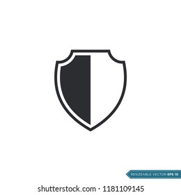 simple shield icon logo template