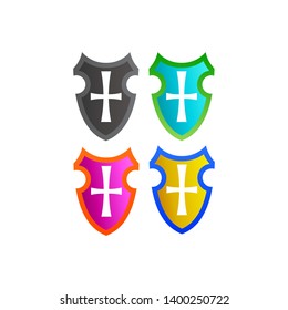 simple shield icon, logo template
