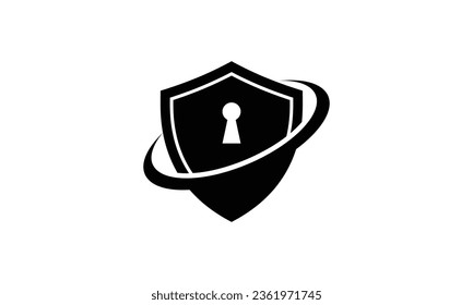 Simple shield and keyhole logo