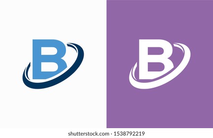 Simple Shield Letter B logo designs, B initial Shield Planet Circle logo symbol icon template