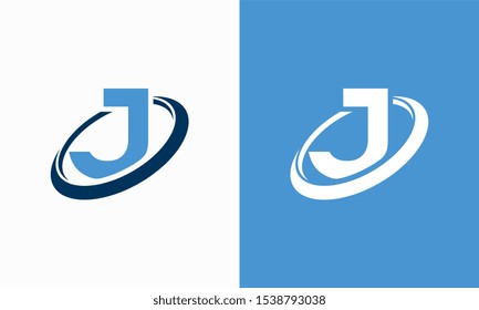 Simple Shield Letter J logo designs, J initial Shield Planet Circle logo symbol icon template