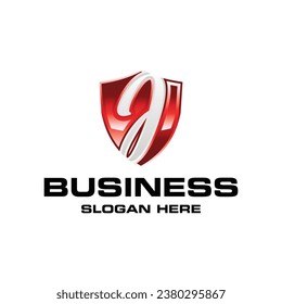 Plantilla de diseño del logotipo Escudo simple J, Diseño del vector del logotipo. Resumen, concepto de diseños adecuado para su empresa