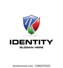 Einfache Design-Vorlage für den Schildbrief K, Logo-Vektordesign. Abstraktes, für Ihr Unternehmen geeignetes Designkonzept