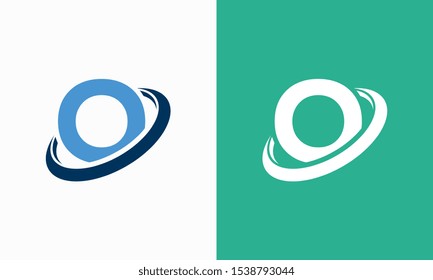 Simple Shield Letter O logo designs, O initial Shield Planet Circle logo symbol icon template