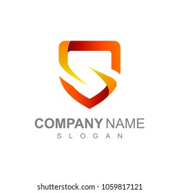 Simple Shield Letter S Logo Template