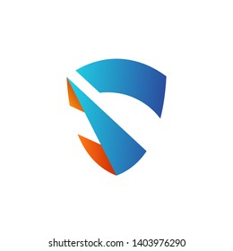 Simple Shield Letter S, logo design
