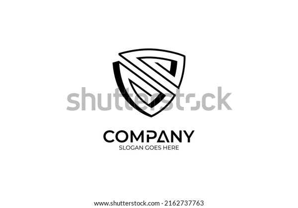 Simple shield letter S logo with\
minimal line art style, black color on black\
backgrounds