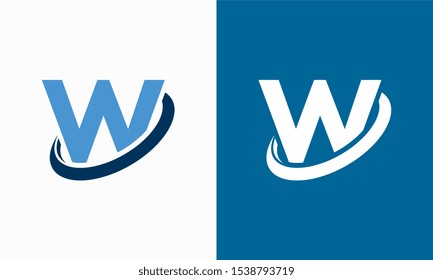 Simple Shield Letter W logo designs, W initial Shield Planet Circle logo symbol icon template