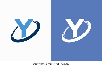 Simple Shield Letter Y logo designs, Y initial Shield Planet Circle logo symbol icon template