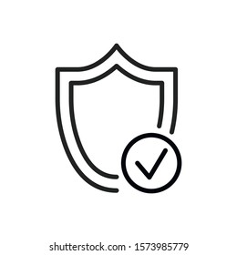 Simple shield line icon. Stroke pictogram. Vector illustration isolated on a white background. Premium quality symbol. Vector sign for mobile app and web sites.