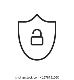 Simple shield line icon. Stroke pictogram. Vector illustration isolated on a white background. Premium quality symbol. Vector sign for mobile app and web sites.