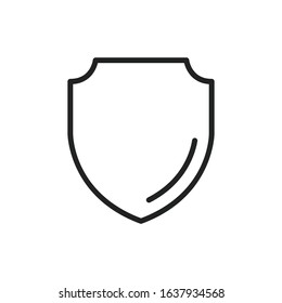 Simple shield line icon. Stroke pictogram. Vector illustration isolated on a white background. Premium quality symbol. Vector sign for mobile app and web sites.