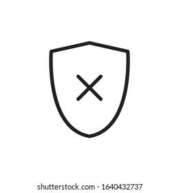 Simple shield line icon. Stroke pictogram. Vector illustration isolated on a white background. Premium quality symbol. Vector sign for mobile app and web sites.