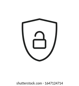 Simple shield line icon. Stroke pictogram. Vector illustration isolated on a white background. Premium quality symbol. Vector sign for mobile app and web sites.