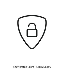 Icono de línea de escudo simple. Pictograma de trazo. Ilustración vectorial aislada en un fondo blanco. Símbolo de calidad superior. Signo de vector para aplicaciones móviles y sitios web.