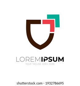 Simple shield logo with arrow design combination, ready for your