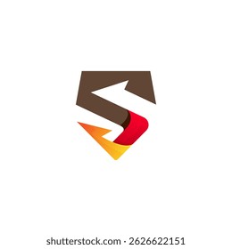 Simple shield logo and arrow design template, defense logo