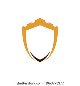 Simple Shield logo and castle design combination, simple style