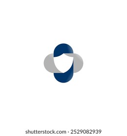 Design de logotipo de proteção simples. Girando Em Um Design De Logotipo De Escudo Redondo.