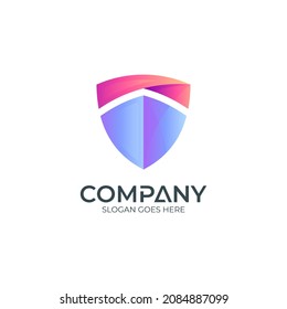 simple shield logo template, protection vector symbol