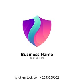 Simple shield logo template ready for use