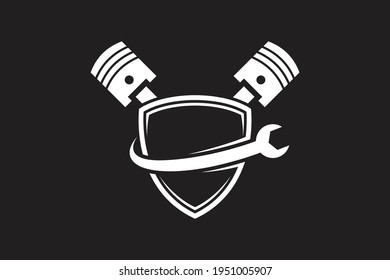 logotipo de pistón de protección simple