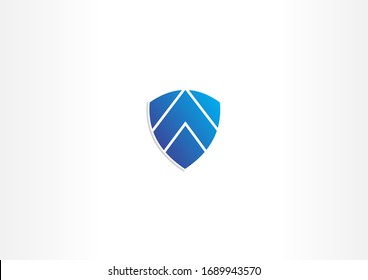 Simple shield protection abstract logo concept