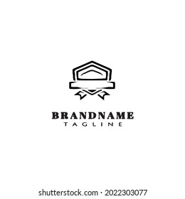 simple shield with ribbon cartoon logo icon design icons modern vector illustration