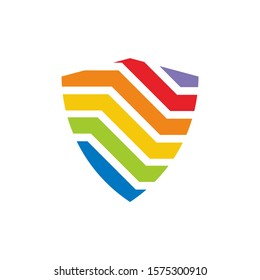 simple shield spectrum logo design