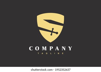 the simple shield sword logo