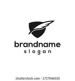simple shield and wing logo design template