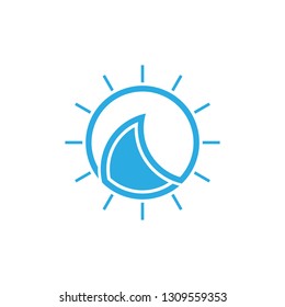 simple shine waves geometric outline circle logo vector