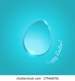 Simple shiny flat egg on gradient background - blue-green color. Good for Easter design.