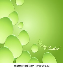 Simple shiny flat eggs on gradient background - green color. Good for Easter design.